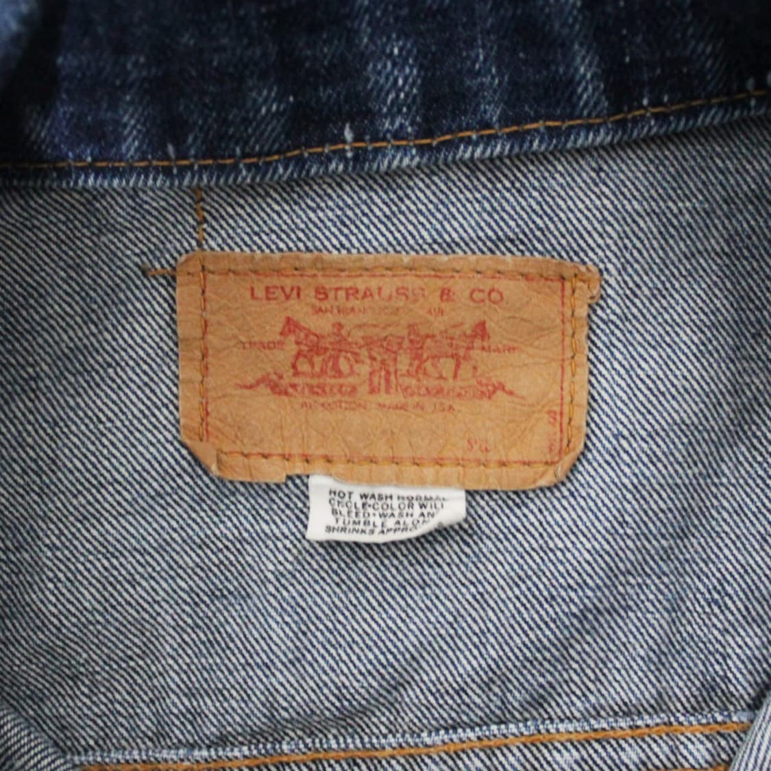 80s Levi’s 리바이스 진청 데님 트러커 자켓 L016 상품이미지5