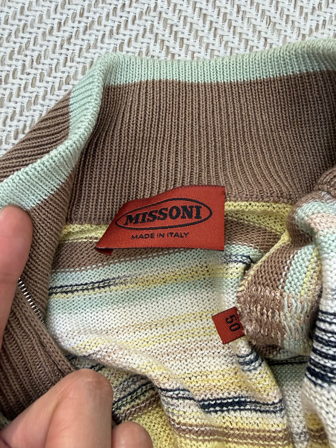 정품) 미쏘니 남성 스트라이프 집업 자켓 50(100-105) 상품이미지5