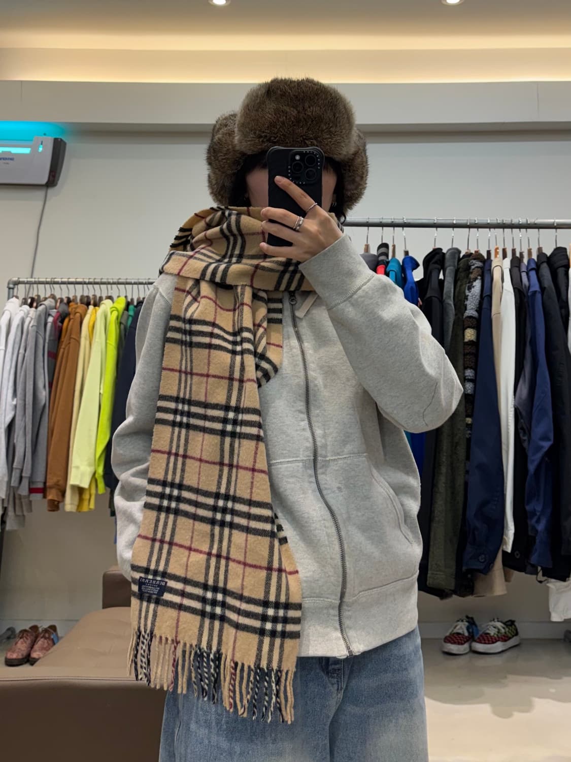 버버리 울 체크 머플러 상품이미지5