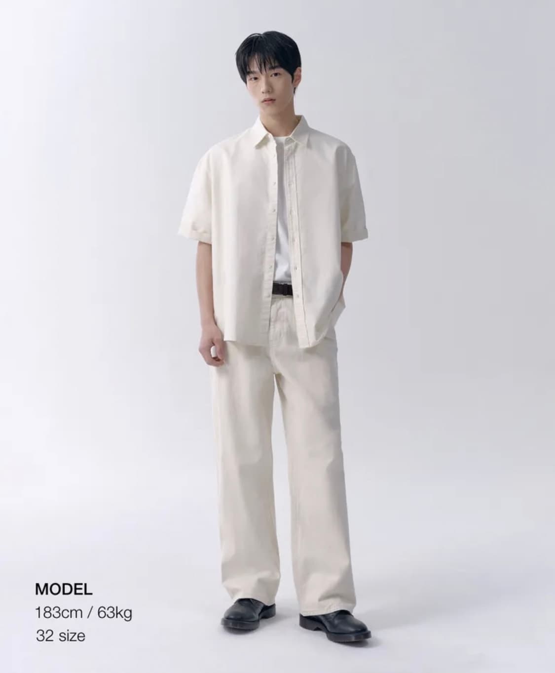 무신사스탠다드 와이드 데님 팬츠 크림 32 상품이미지1