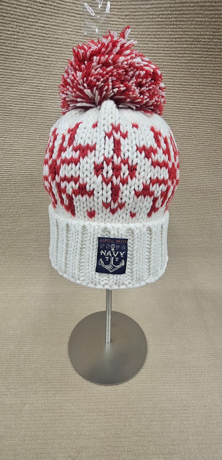 [새상품] 캐피탈 3G 울 스노우패턴 니트 캡 - 화이트 상품이미지2