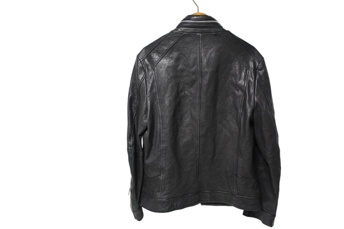 지이크 하이넥 램스킨 싱글레더 자켓 상품이미지3