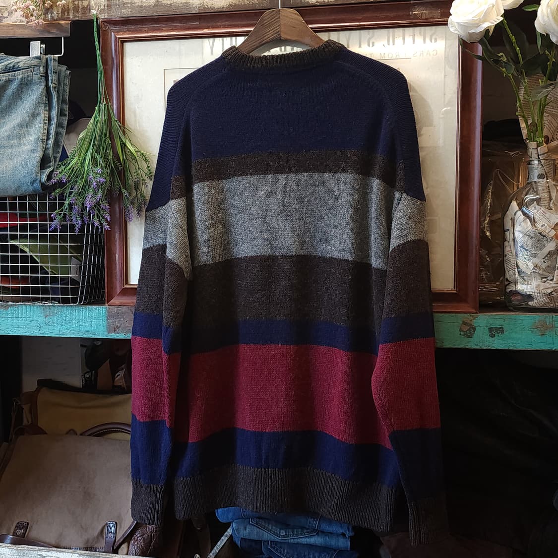 00s 니코앤드 프렌치 컬러블록 스트라이프 니트 스웨터 빈티지 니트 4 상품이미지4