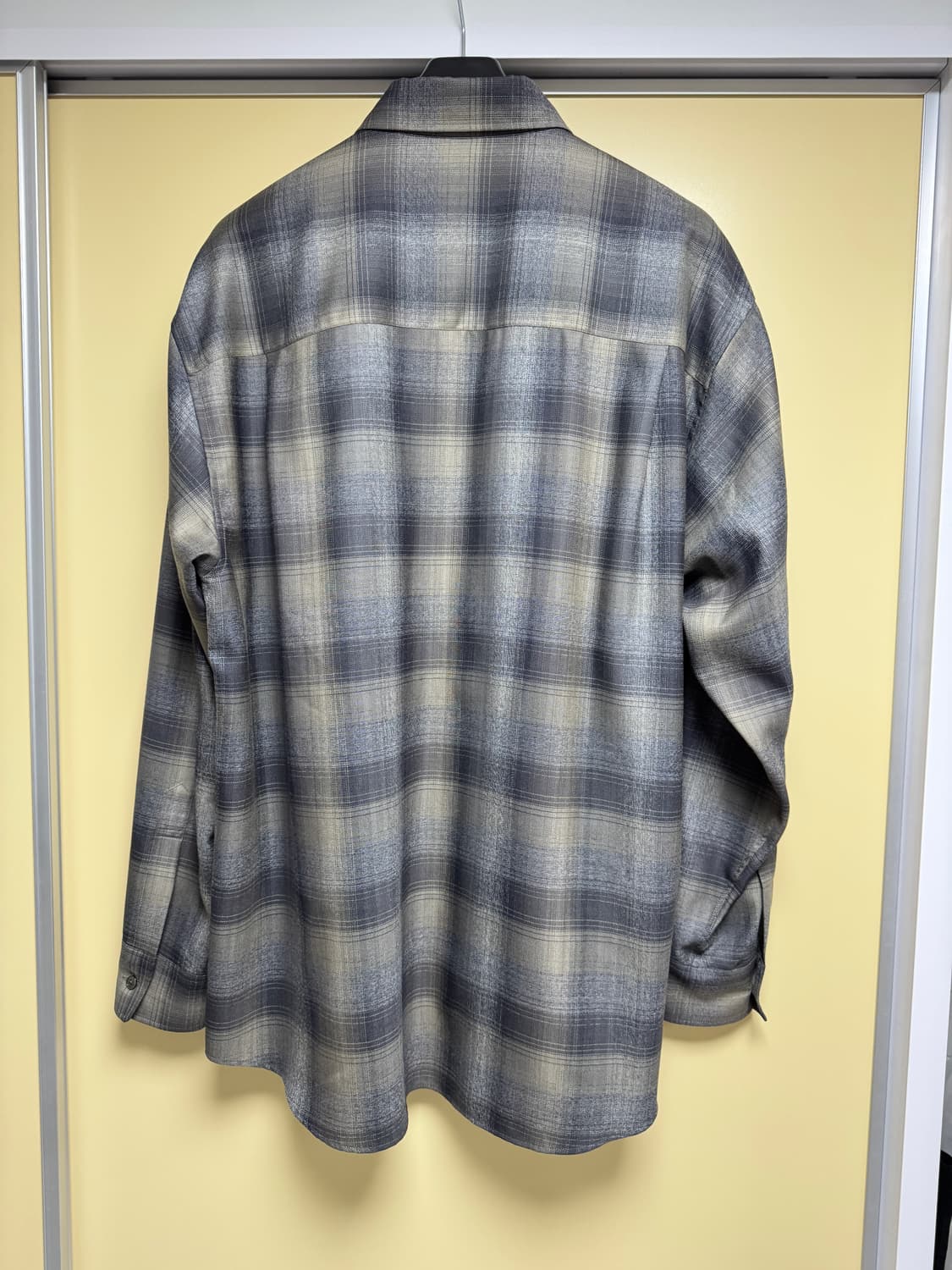 [5] 오라리 슈퍼 라이트 울 체크 셔츠 차콜그레이 24AW 상품이미지3