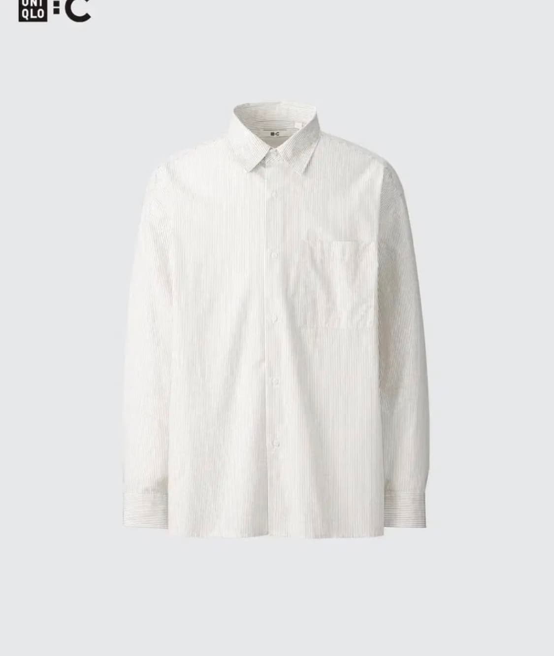 유니클로 C 브로드클로스 오버사이즈 스트라이프 셔츠 상품이미지1