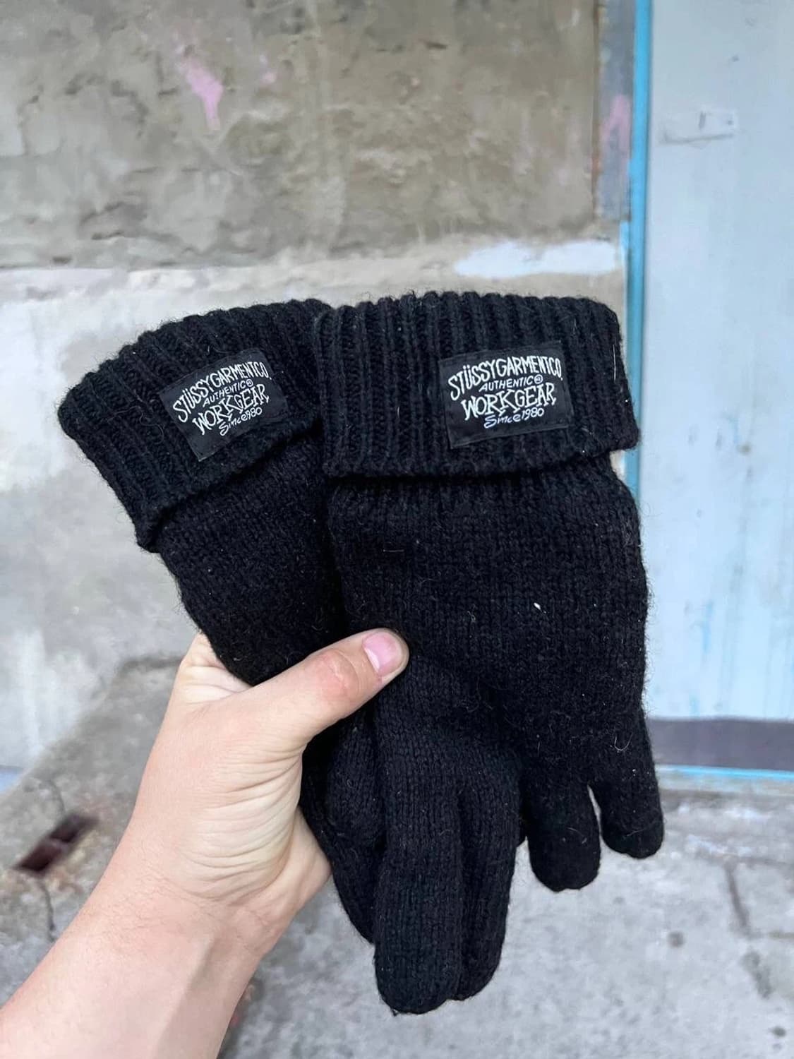  90s 스투시 가먼트코 오센틱 워크기어 니트 장갑 상품이미지1
