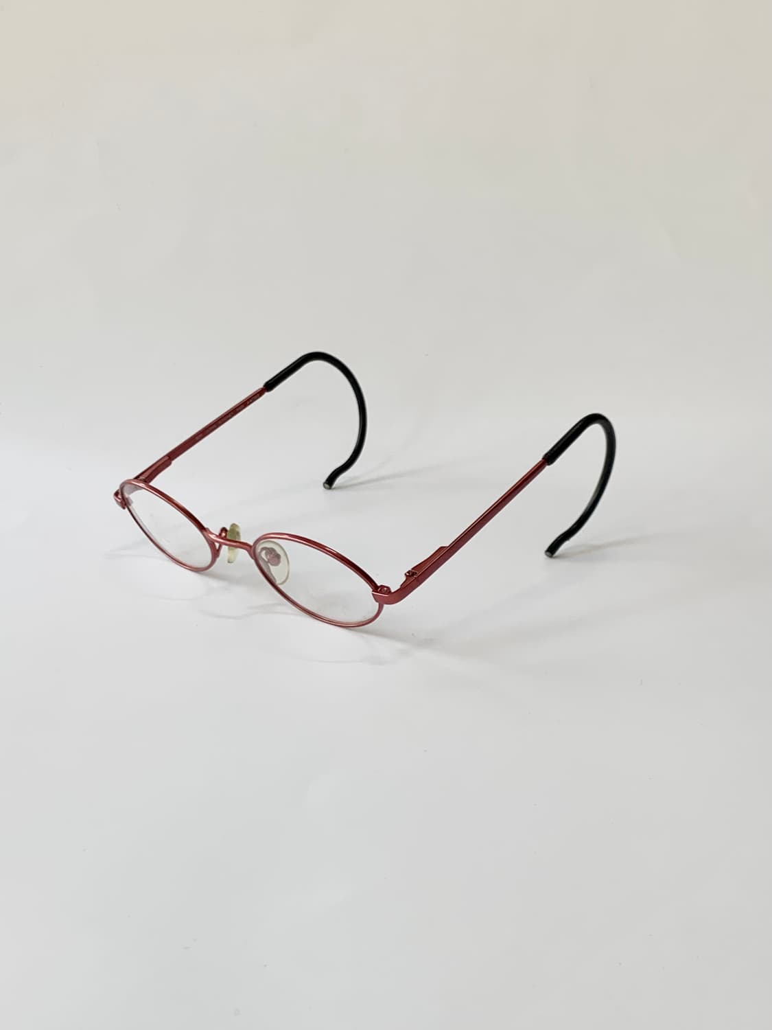 [픽키-593] (Small) 레드 메탈 오벌 안경테 후크형 템플 포인트 상품이미지3