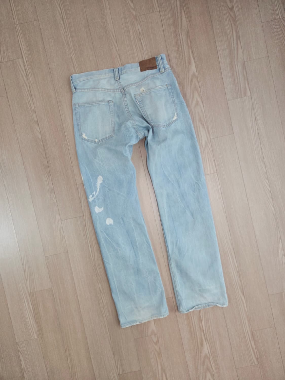 고웨스트 라이트 블루 슬림 스트레이트 데님 팬츠 상품이미지7