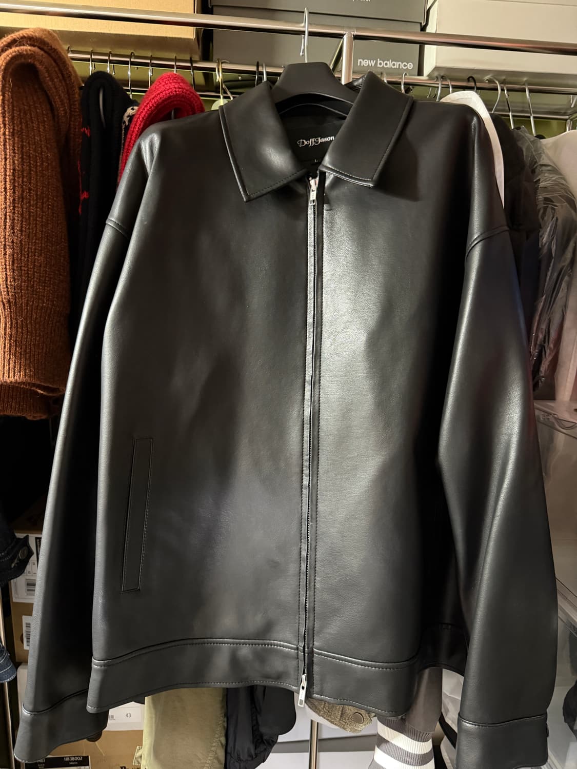 도프제이슨 오버핏 비건레더 싱글 자켓 L 상품이미지1