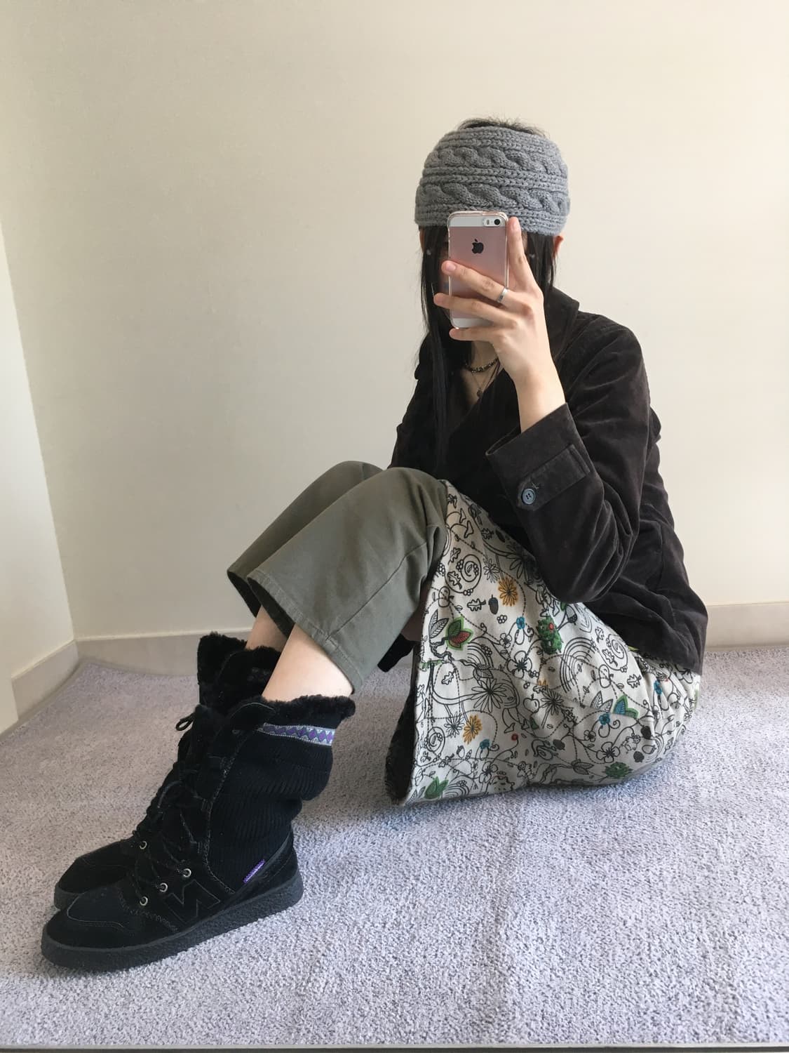 vintage stretch semi-bootcut pants khaki 상품이미지4