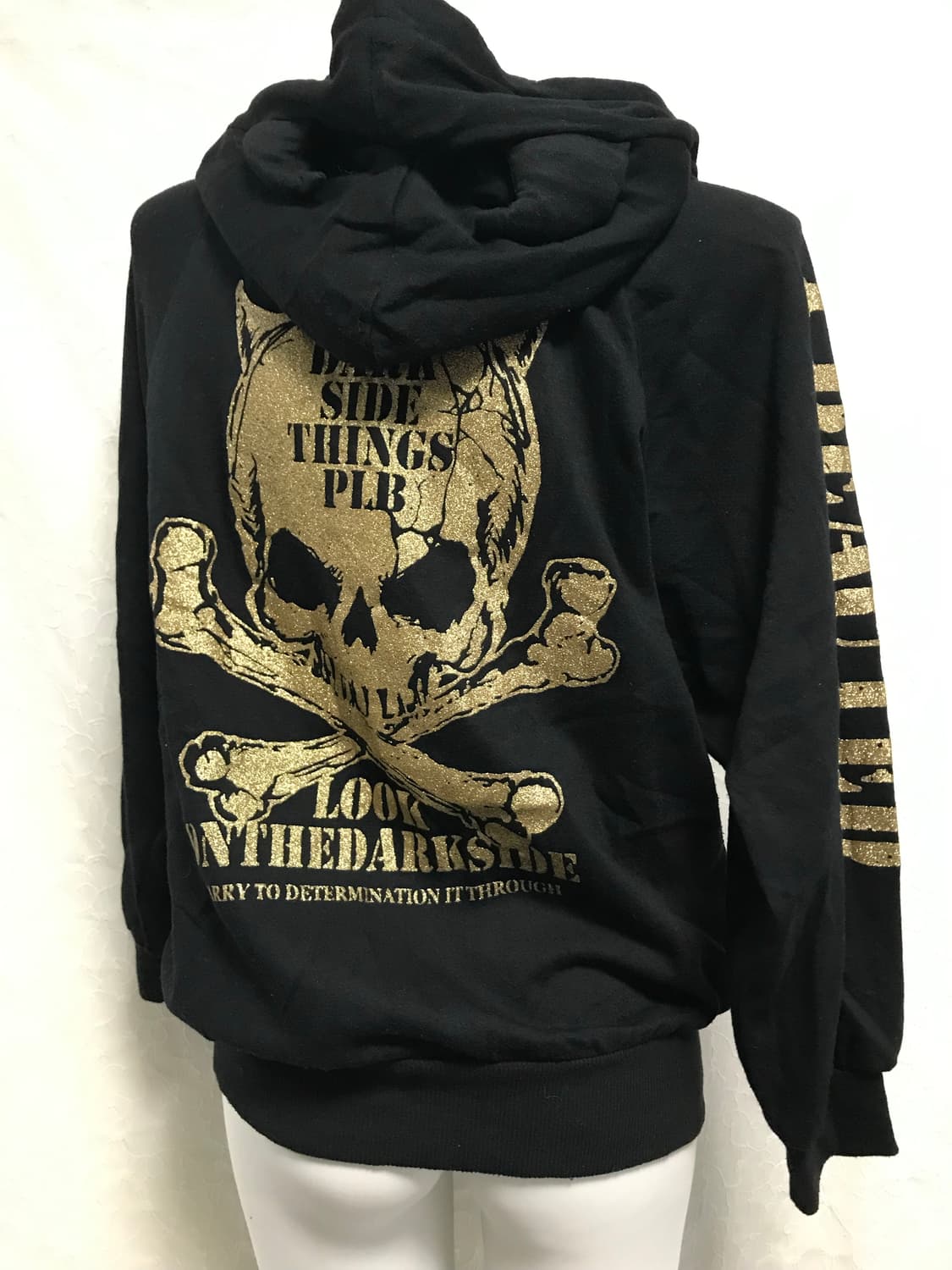 빈티지 갸루 펑크 해골 큐빅 스팽글 후드 집업 상품이미지4