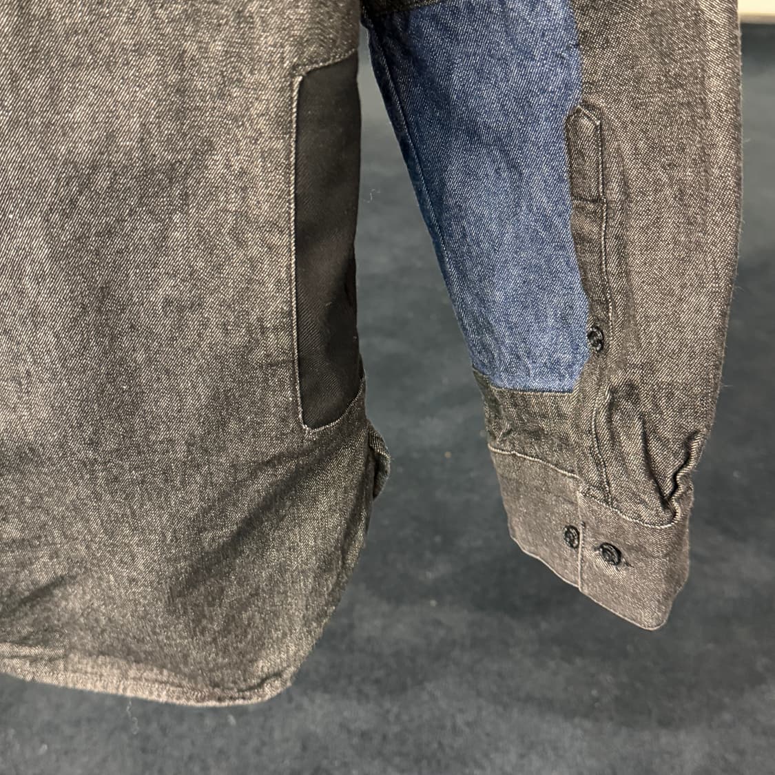 [M] 닐바렛 컬러블록 데님셔츠 상품이미지5