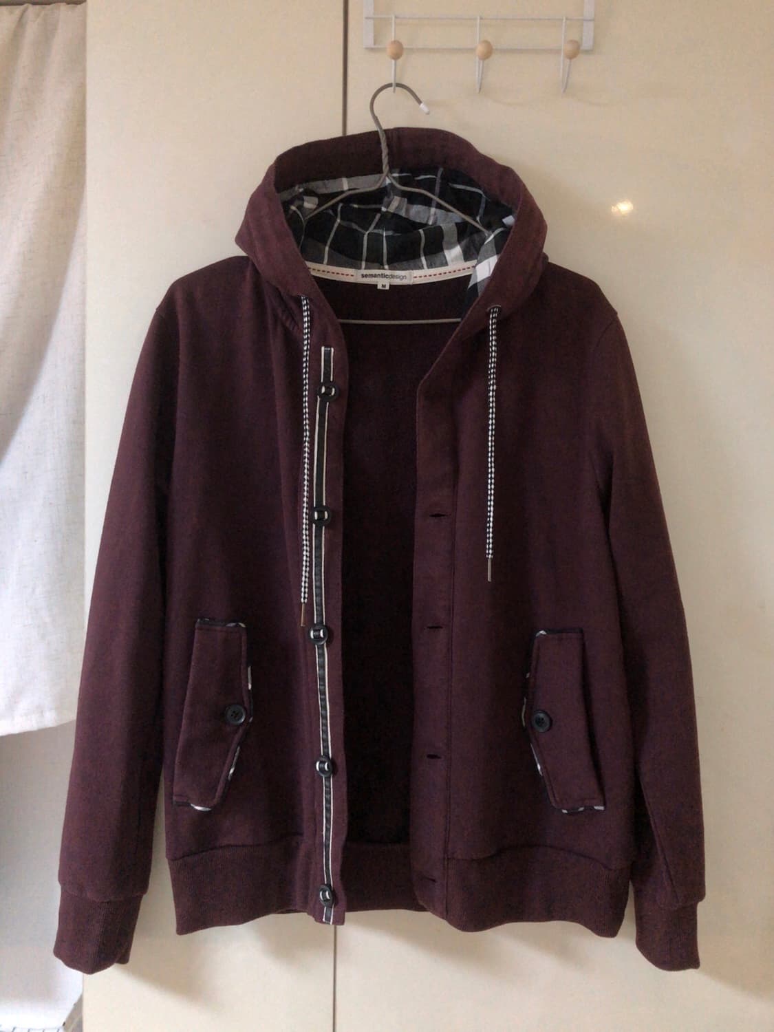 빈티지 버건디 후드집업 상품이미지1