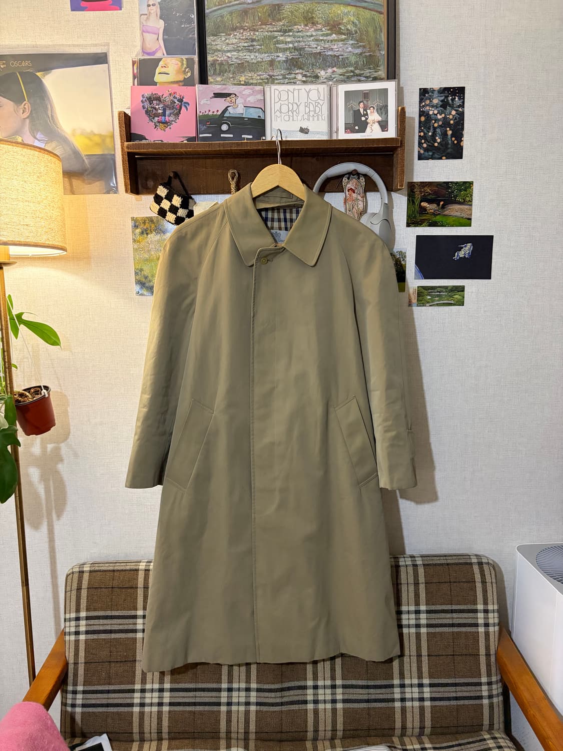 95-100) 80s 아쿠아스큐텀 트렌치코트 상품이미지1