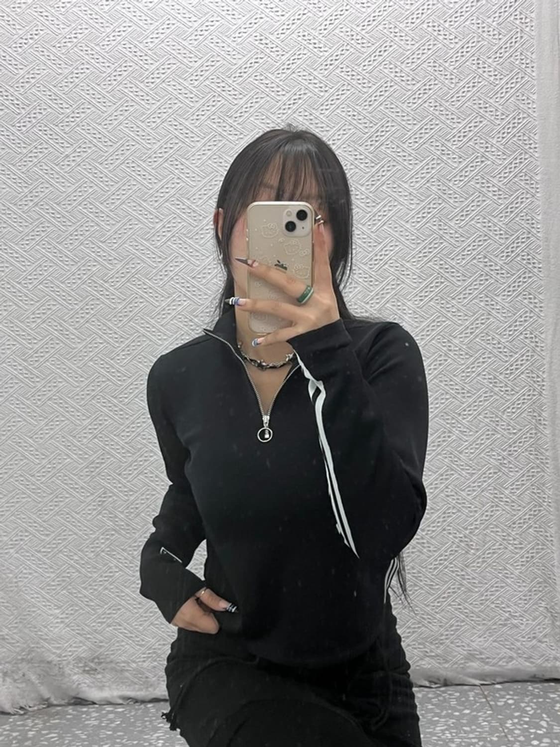 아디다스 빈티지 캐주얼 슬림핏 져지 크롭 반집업 맨투맨 L C07840 상품이미지1