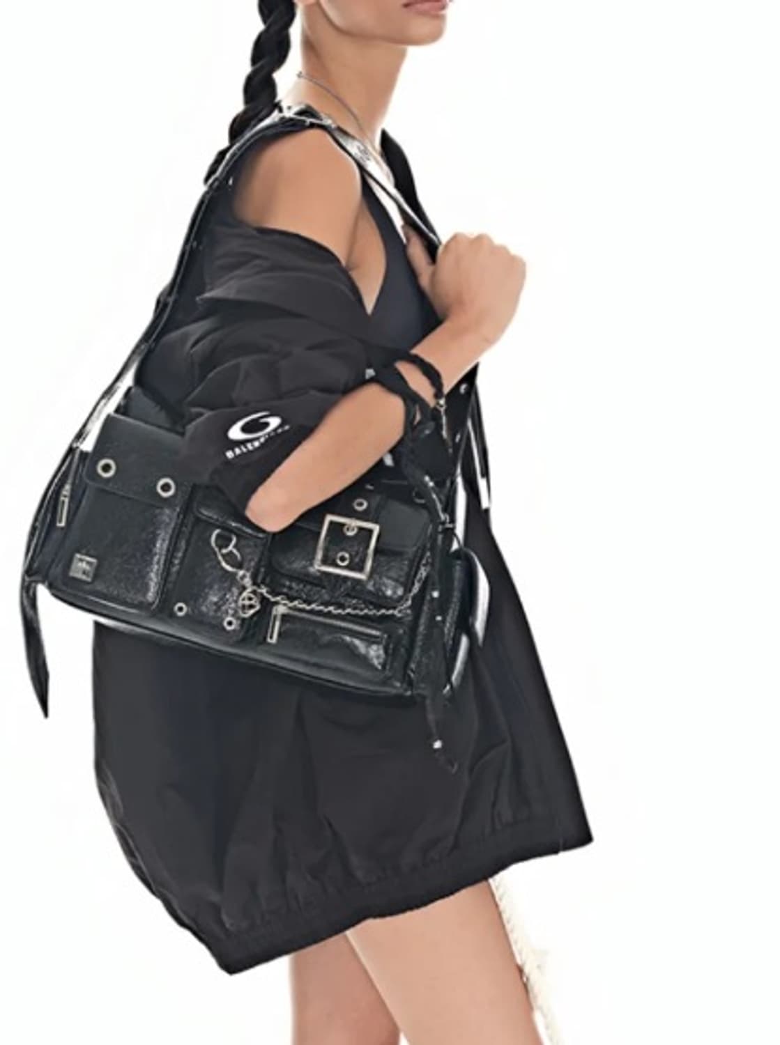 블랙 퍼플 가방 상품이미지7