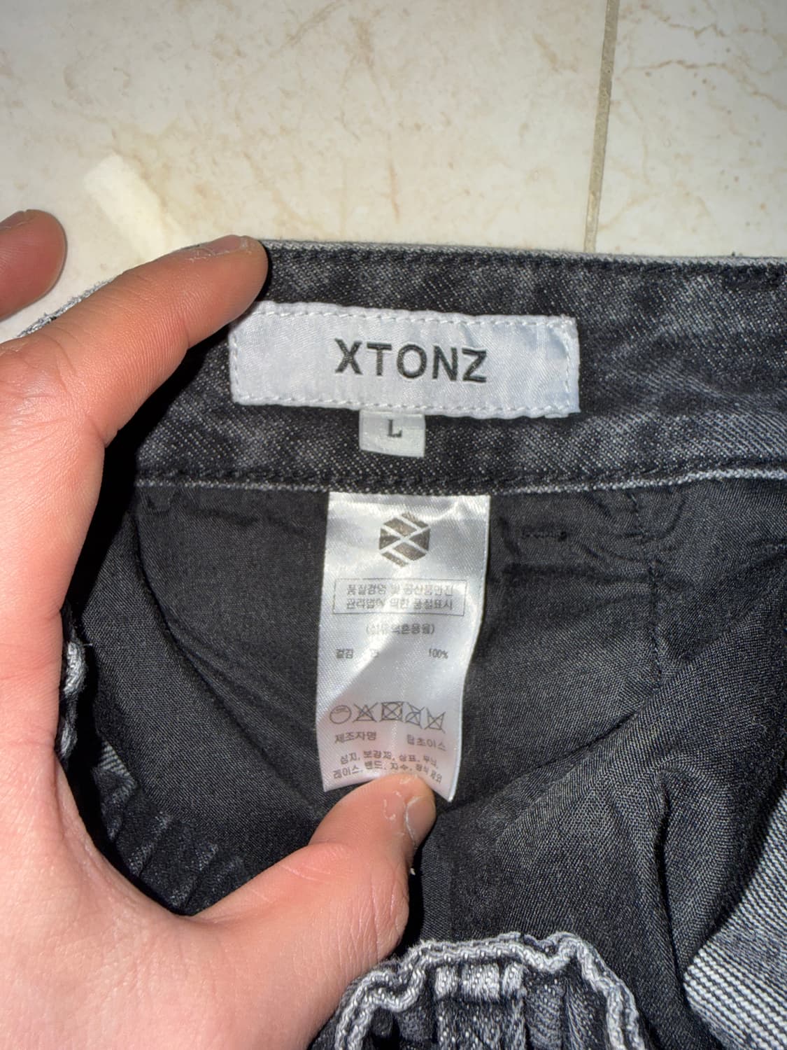 XTONZ 워싱 데님 팬츠 L 상품이미지3