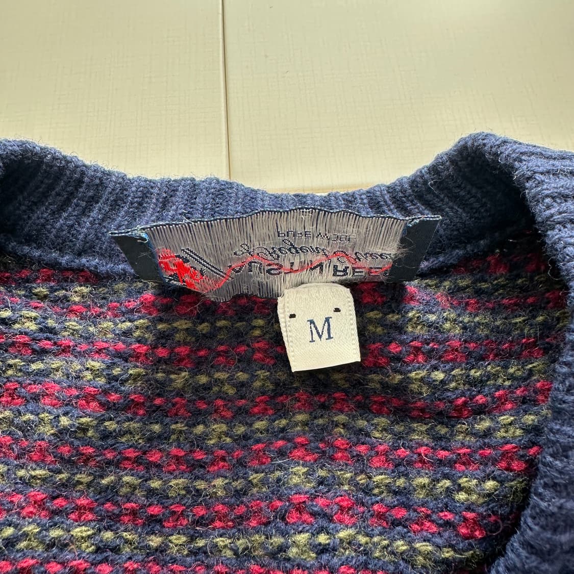 90년대 (영국생산)오스틴리드 퓨어울 빈티지 패턴 니트 M 상품이미지5