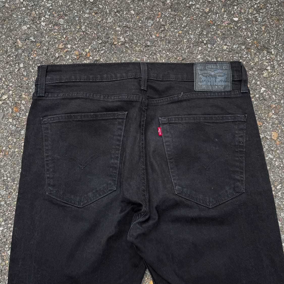 리바이스 505 블랙 워시드 데님 팬츠 상품이미지6