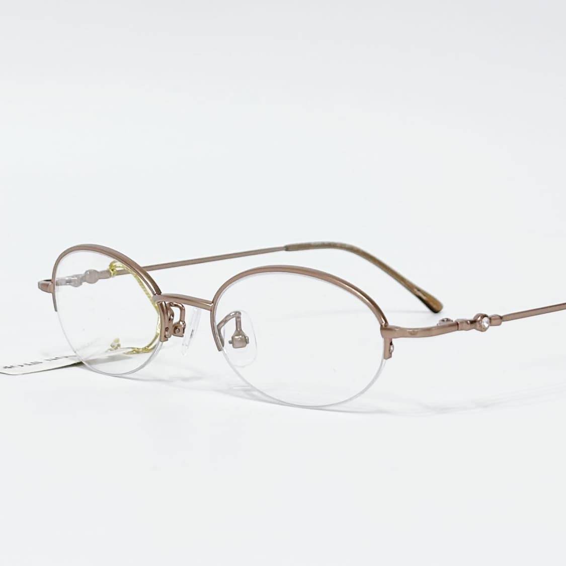 Nonstop 핑크베이지 큐빅 반무테 데드스탁 빈티지안경 상품이미지1