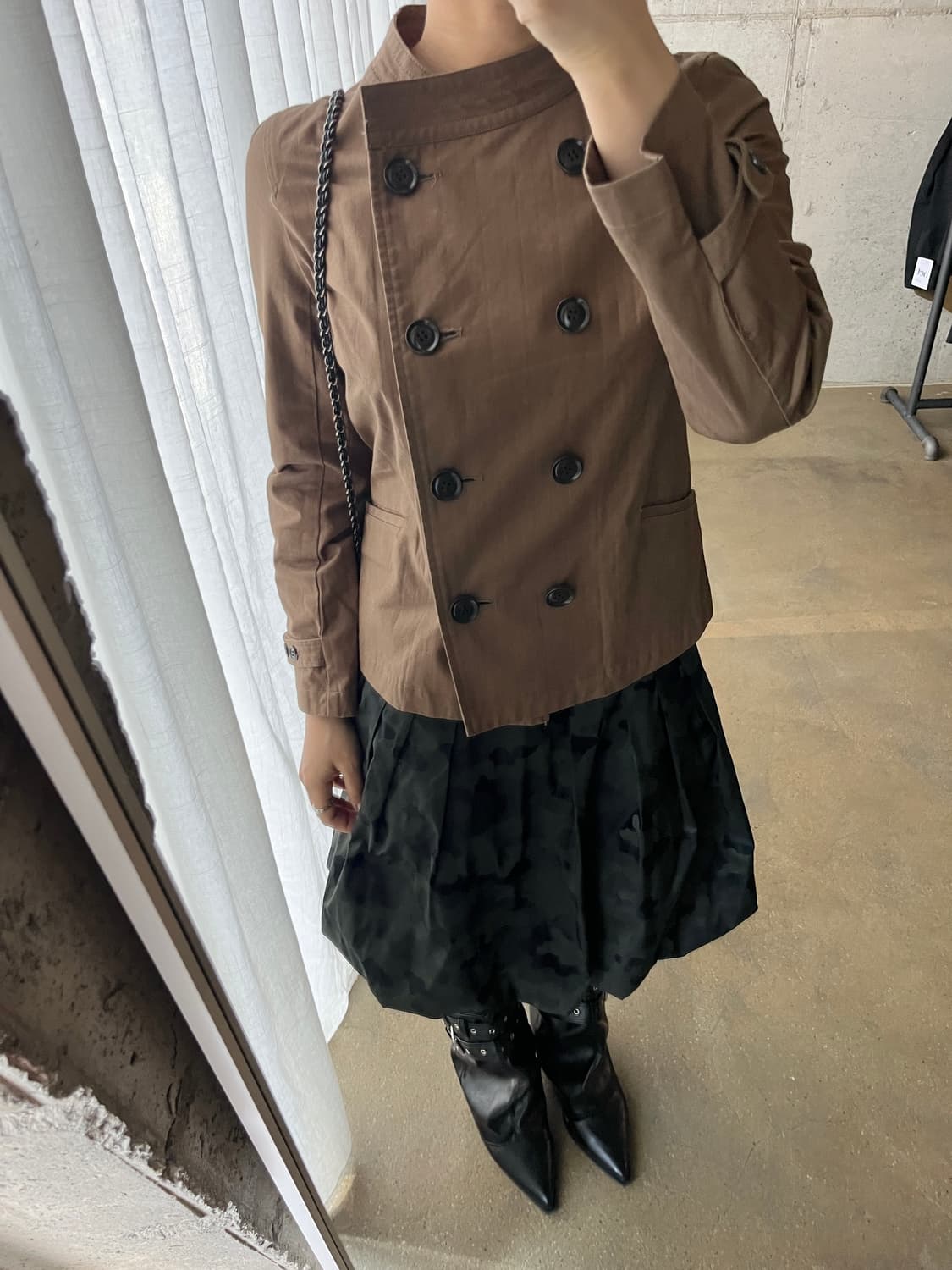 더블브레스트 코튼 자켓 카멜 상품이미지9