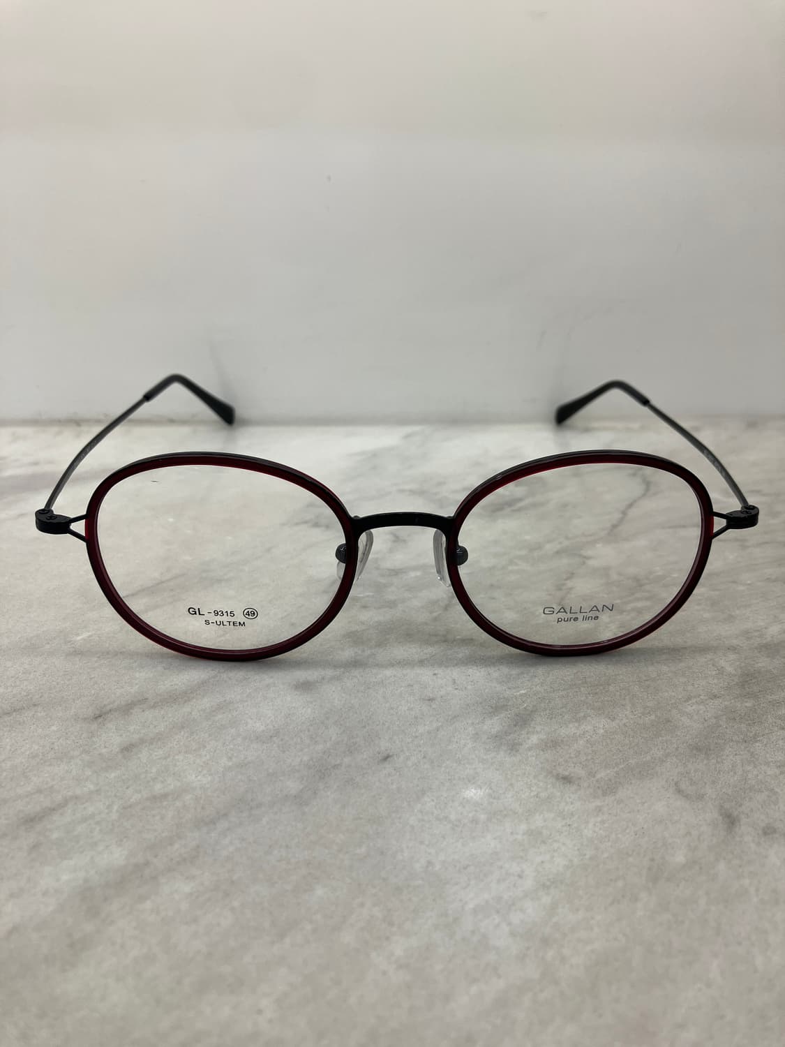 갤랑 GALLAN 블랙 와인 솔텍스 라운드 메탈테 안경 상품이미지6