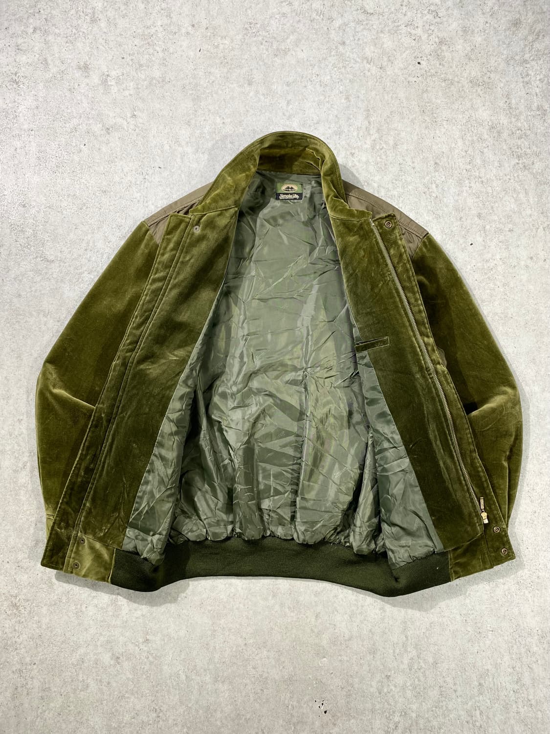 [L] 90s Simple Life 심플라이프 재팬 벨벳 봄버자켓 상품이미지5