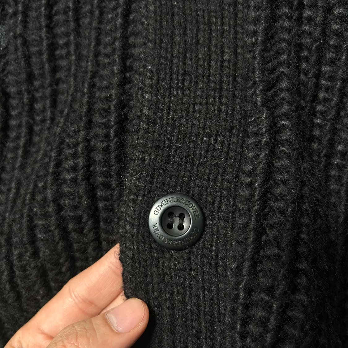 (XL) GU 언더커버 블랙 니트 가디건 상품이미지3