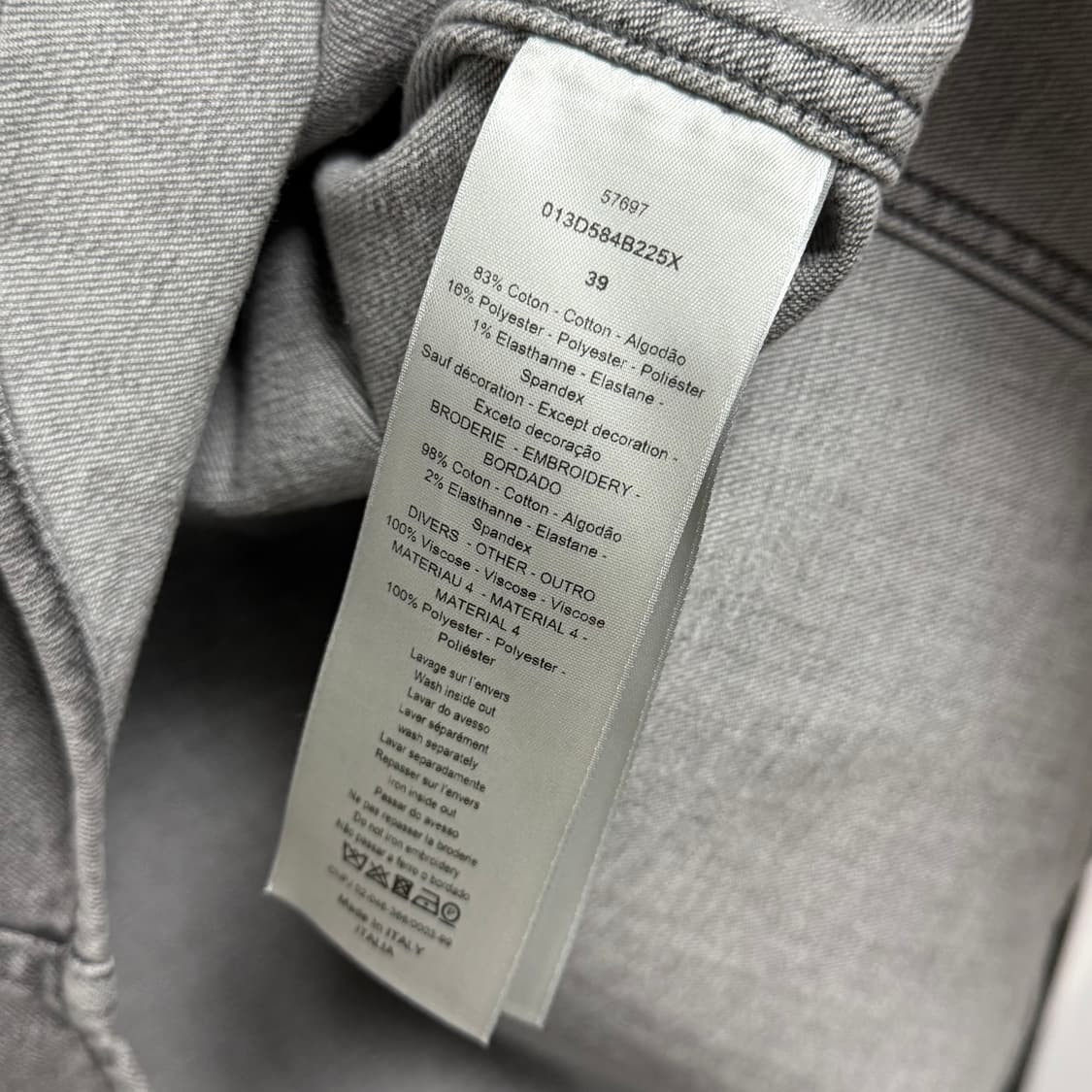 [S+급/39] 디올 Bee자수 로고 데님 셔츠 자켓 그레이 상품이미지6