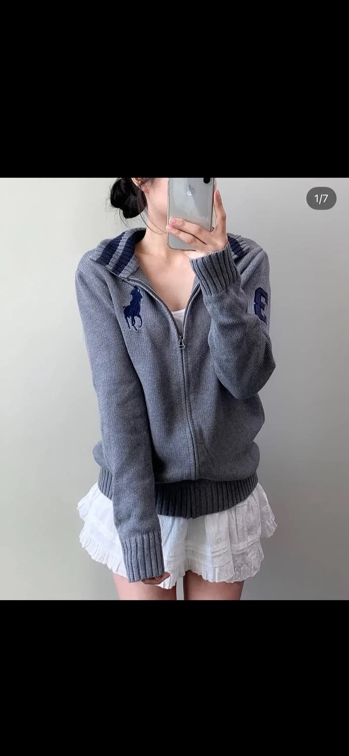 폴로 랄프로렌 빅포니 니트 집업 xl 상품이미지1