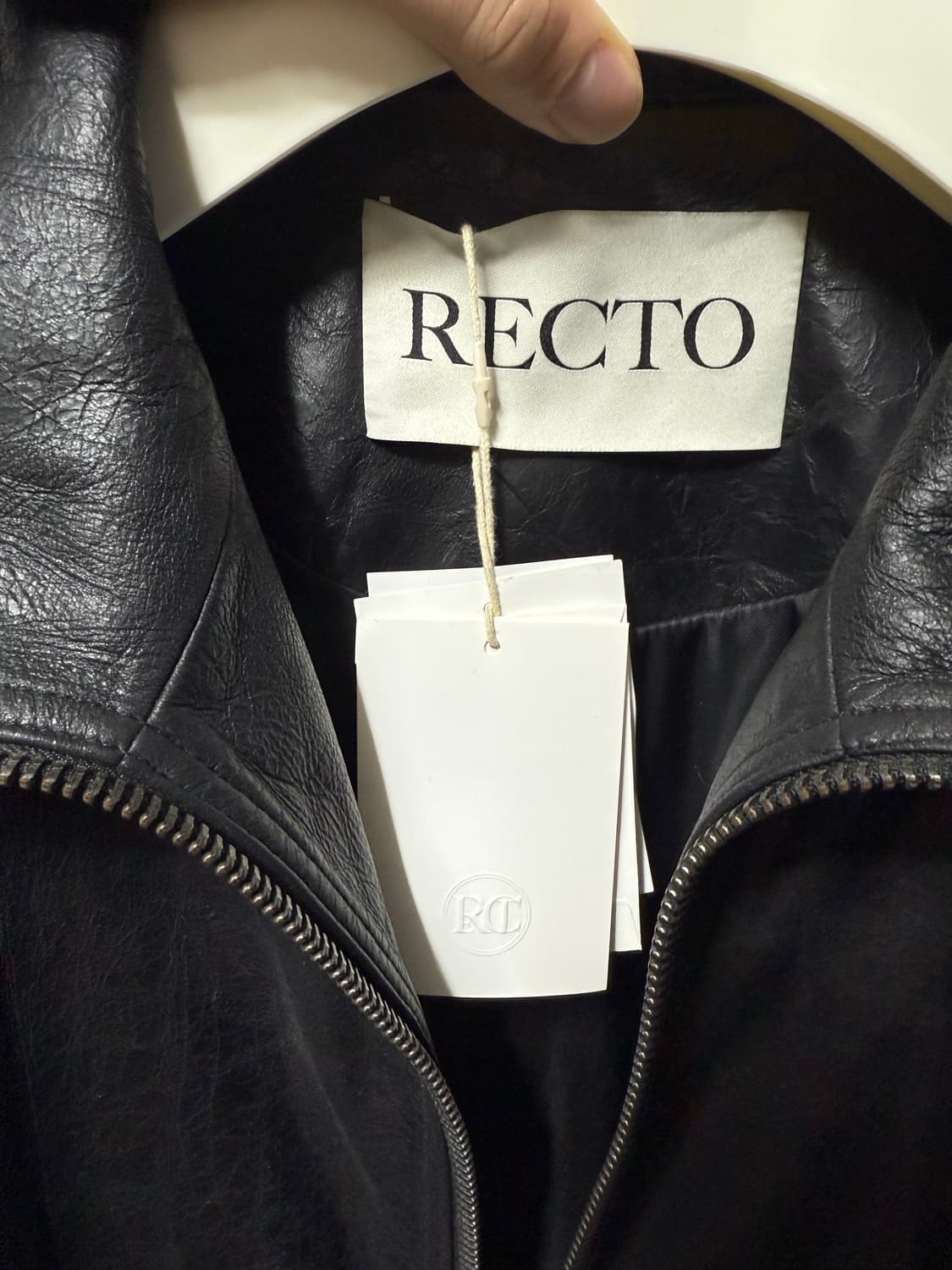 렉토 빈티지 크랙 이펙트 레더 점퍼 (하이넥 레더 자켓) L 상품이미지4