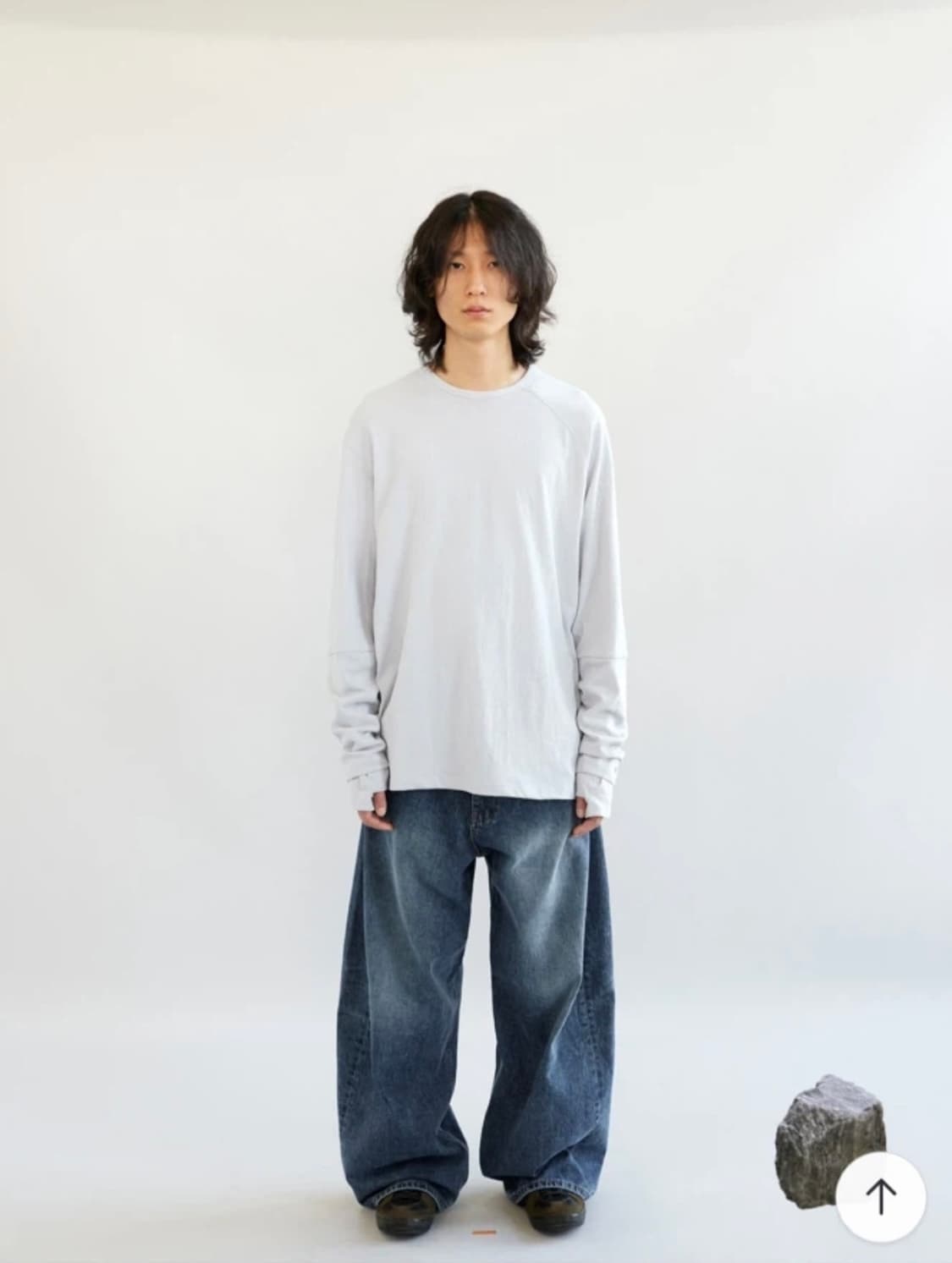 해칭룸 와이드 커브 진 워시드블루 상품이미지1