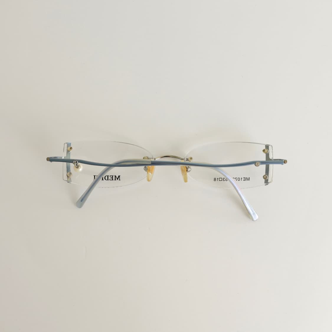 올드올즈 데드스탁 빈티지 MEDICI 진주 템플 무테 메탈 안경 상품이미지6