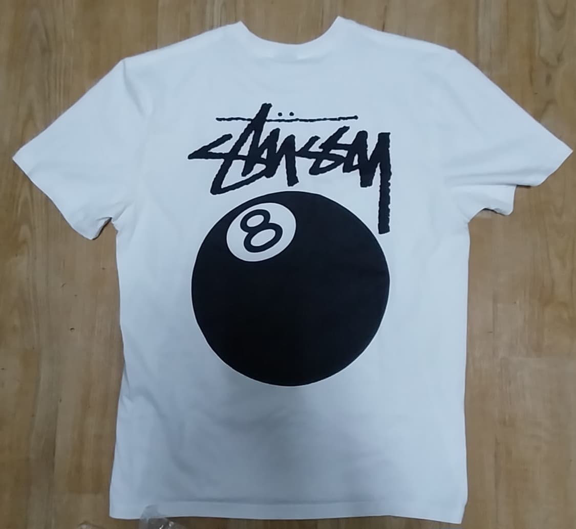 스투시 8볼 피그먼트 반팔 화이트 M 상품이미지1