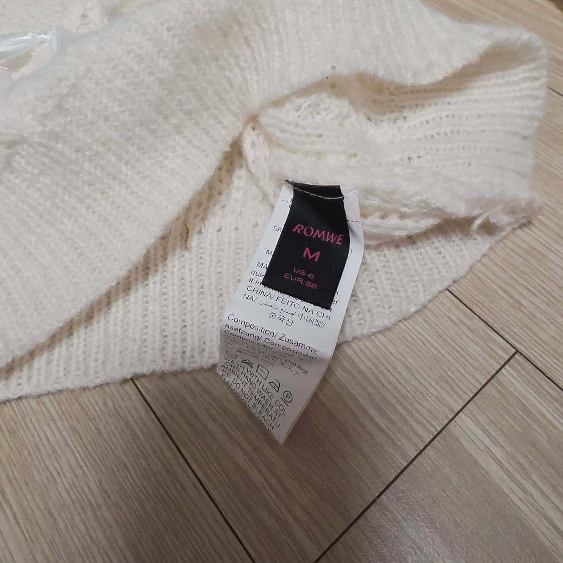 ROMWE)양산형st 리본 레이스 히메갸루 로맨틱 빈티지 오프숄더 니트 상품이미지4