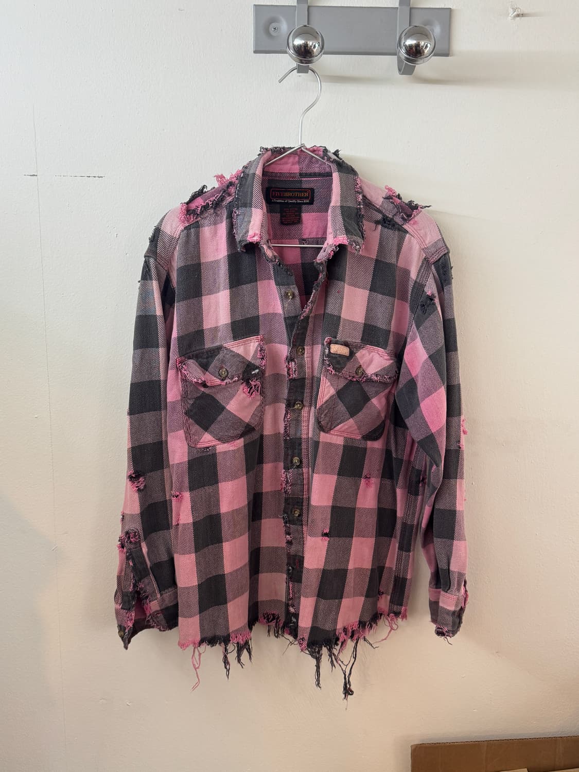 Hard faded 00s flannel button up shirt 상품이미지1