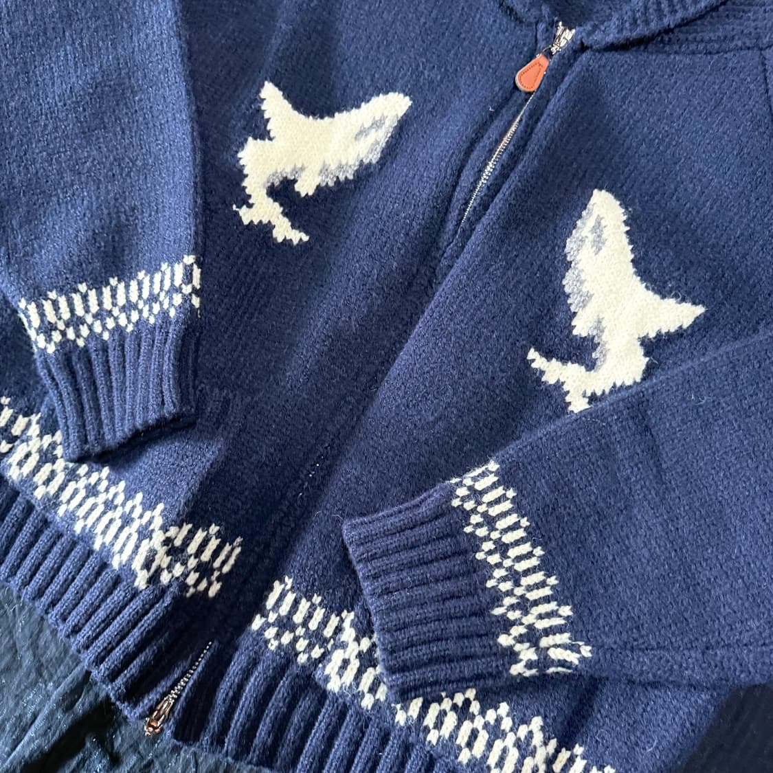 빈티지 고래 패턴 코위찬 스웨터 F 상품이미지3