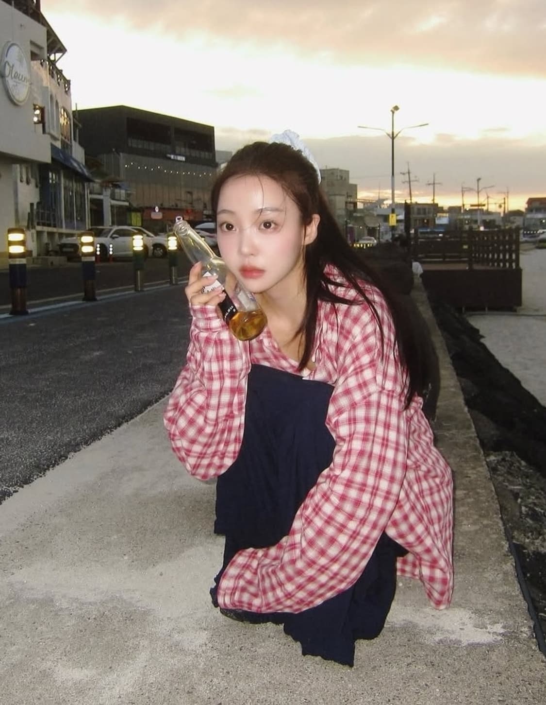 랑거 체크셔츠 곽민경 착용 상품이미지1