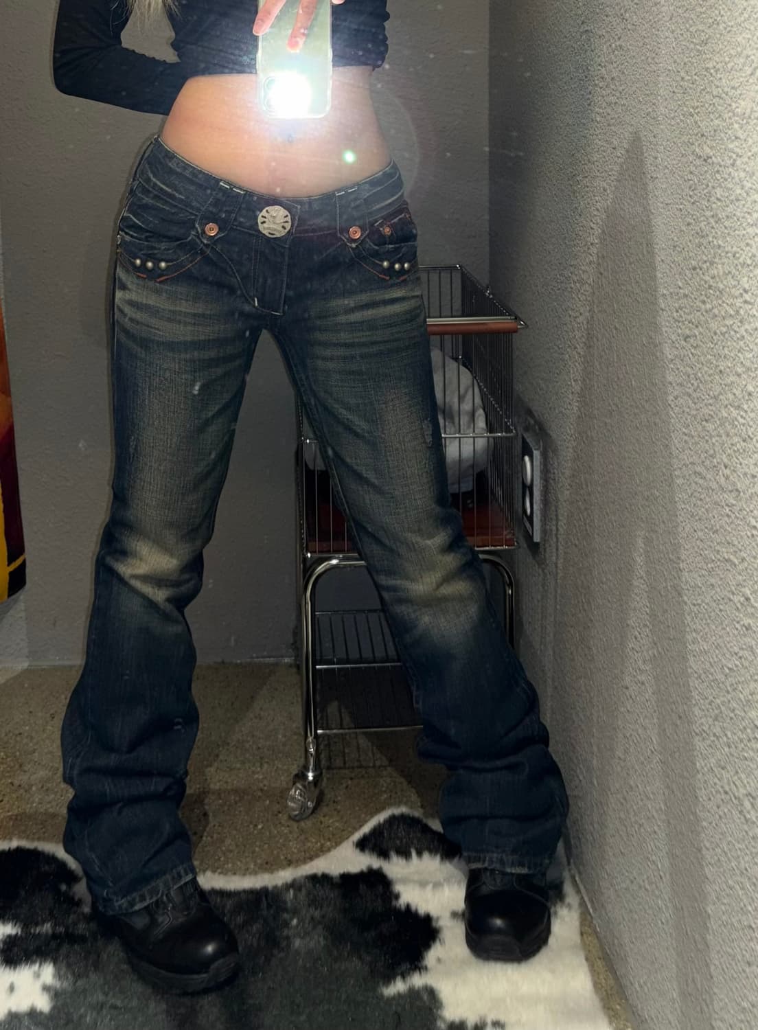 레드페퍼 부츠컷 로우라이즈 데님팬츠 상품이미지2