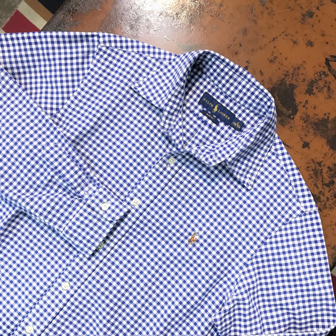폴로랄프로렌 블루 깅엄 체크 옥스포드 셔츠 여성 55 66 남성 97  상품이미지3