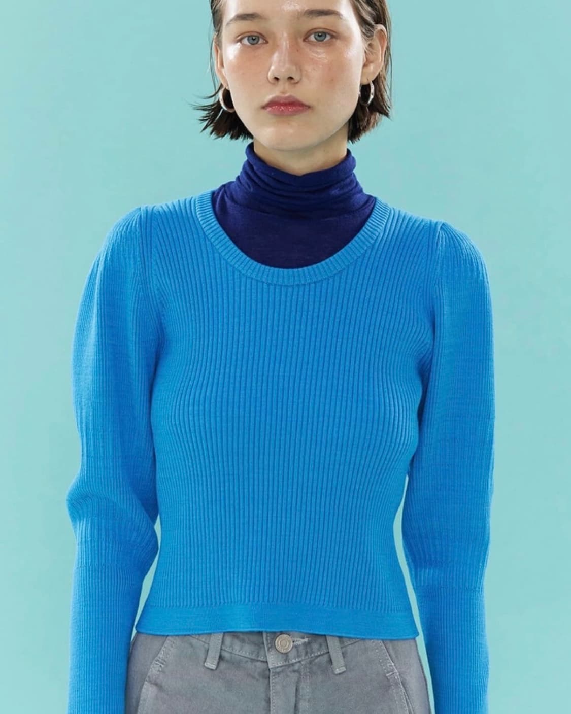 아위 ahwe 시그니처 블루 니트 상품이미지2