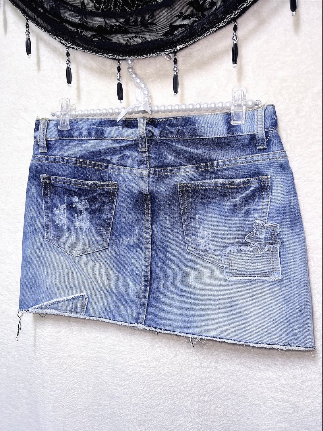 오네갸루 y2k 와투케 그런지 00 펑크 핀터 데님 미니스커트 청치마 상품이미지2