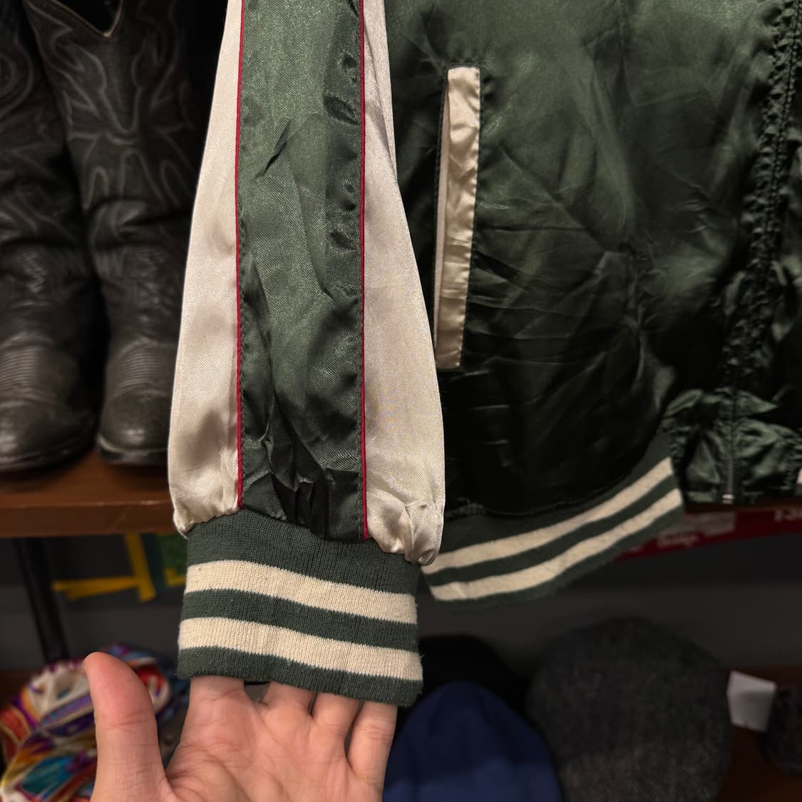 JPN 일본 빈티지 용 자수 사틴 스카잔 수베니어 자켓 N251 상품이미지5