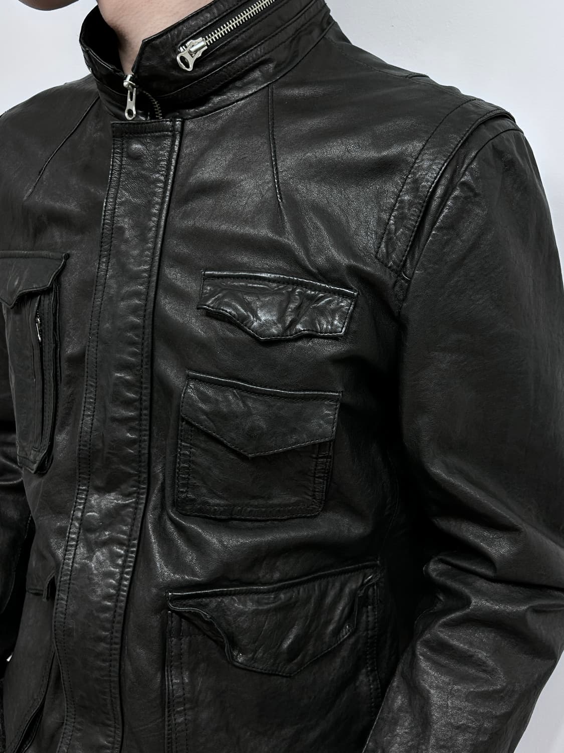 이탈리안 멀티 포켓 램스킨 자켓 상품이미지4