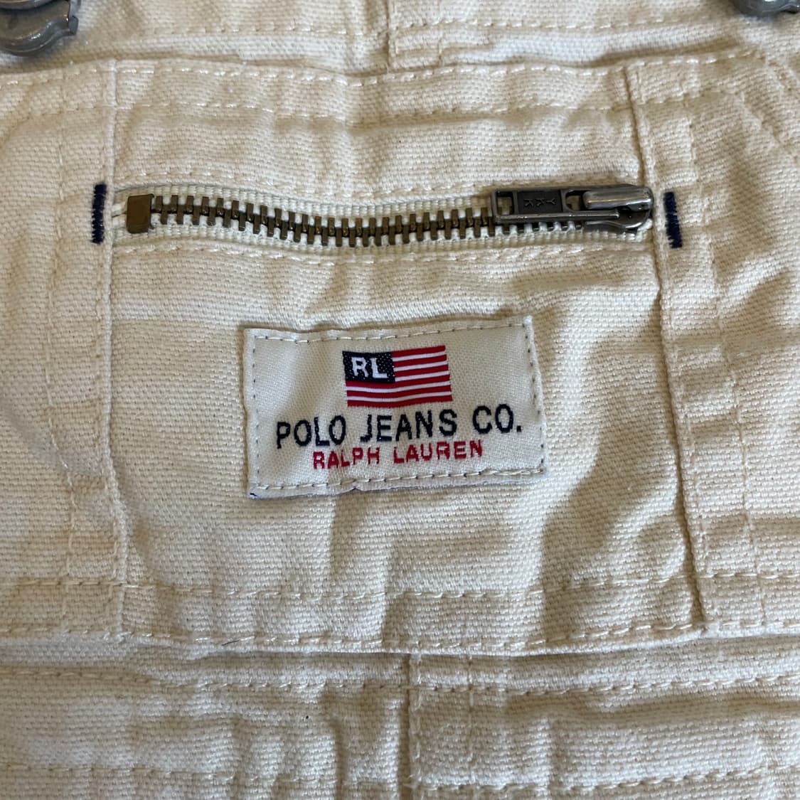 키즈 폴로 진스 베이지 멜빵 바지 S 3-6m 상품이미지5