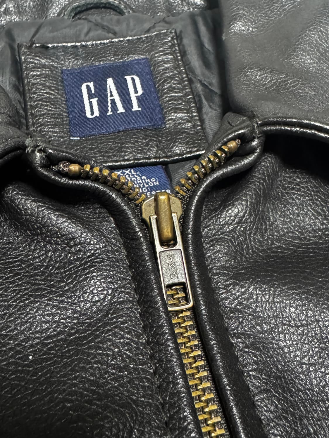 [XXL] 90'S OLD GAP 올드갭 레더 블루종 다크브라운 상품이미지4