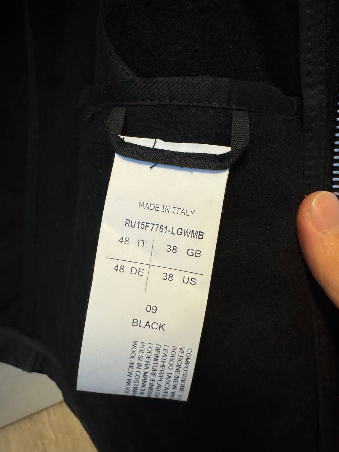 릭오웬스 인타르시아 레더 자켓 48(팔 수선) 상품이미지4