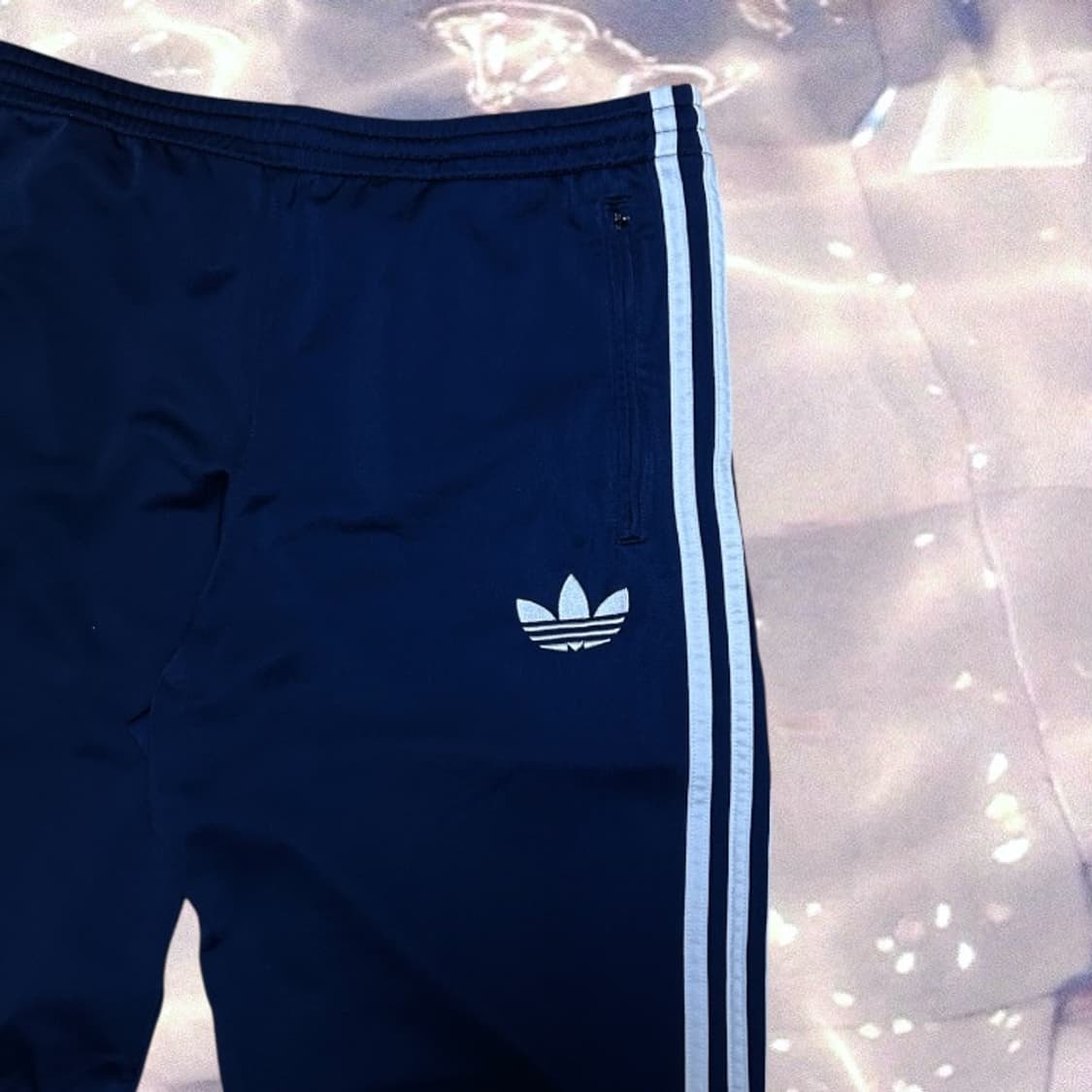 90s 아디다스 파이어버드 네이비 화이트 삼선 와이드 트랙 팬츠 105  상품이미지4