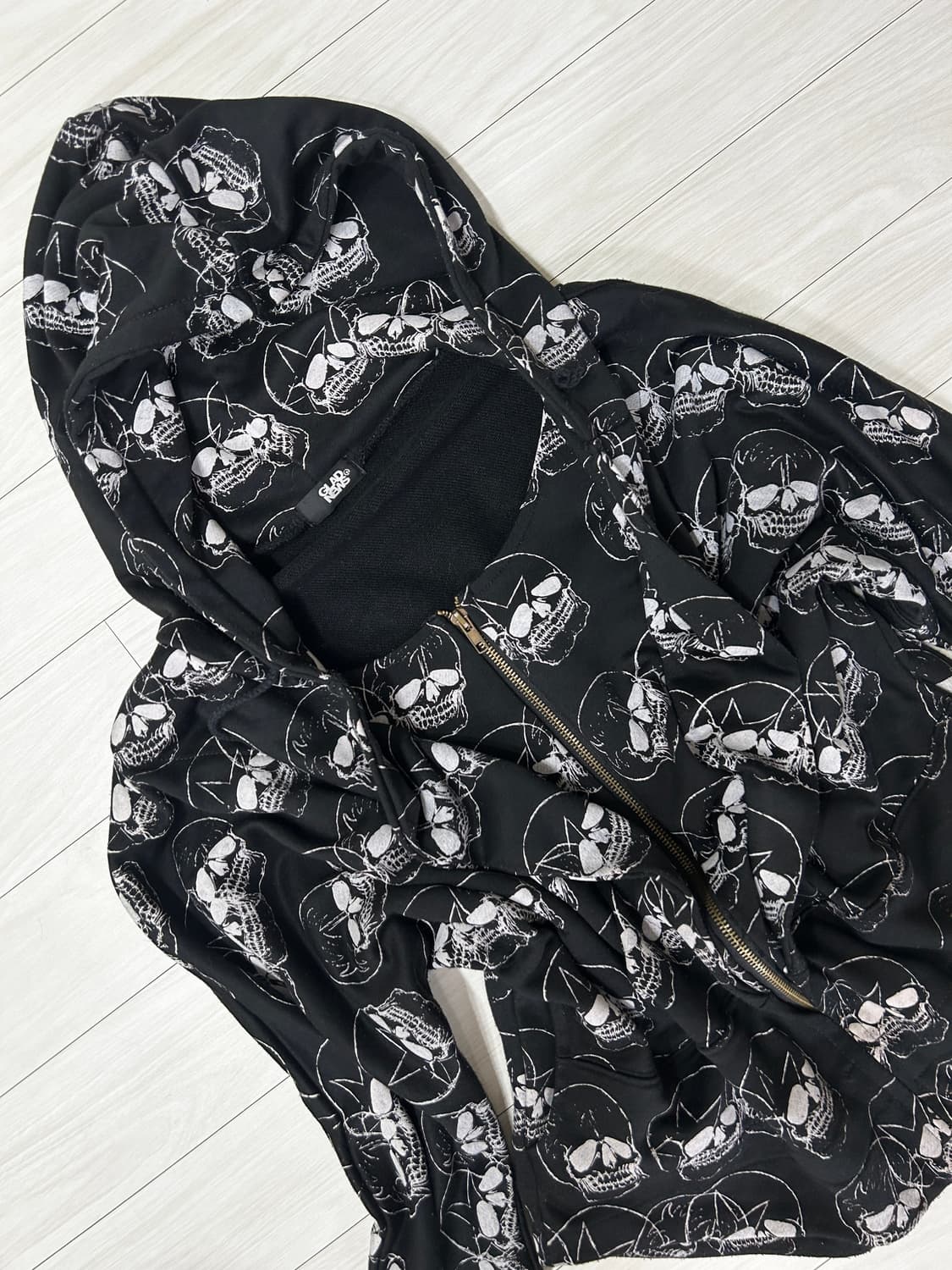 Gladnews 스컬 해골 가오리핏 후드집업 고스펑크 상품이미지2