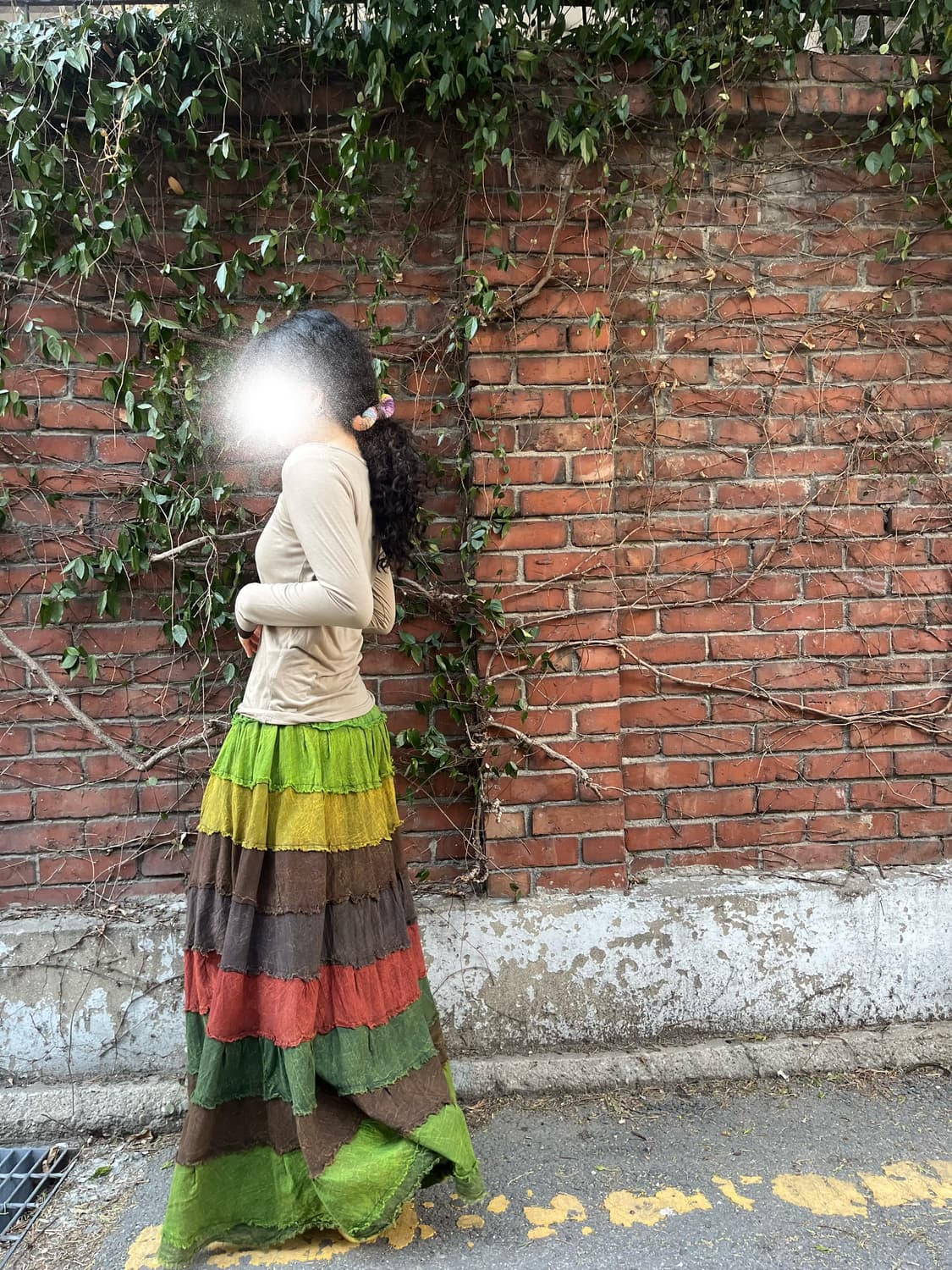 히피 패치워크 롱스커트 상품이미지3